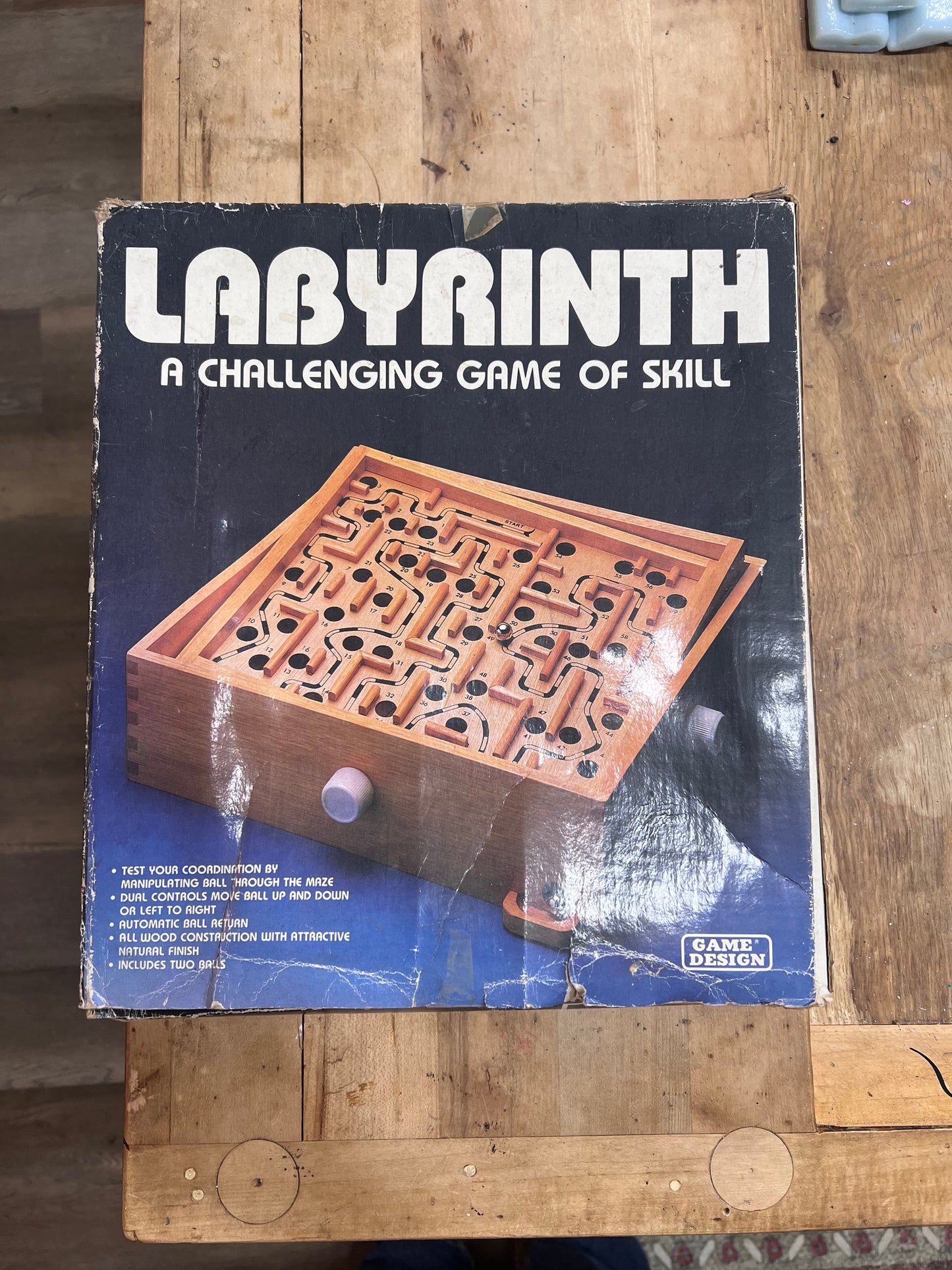 Vintage 1986 Labyrinth Wooden Maze Game by Daybranch Inc.