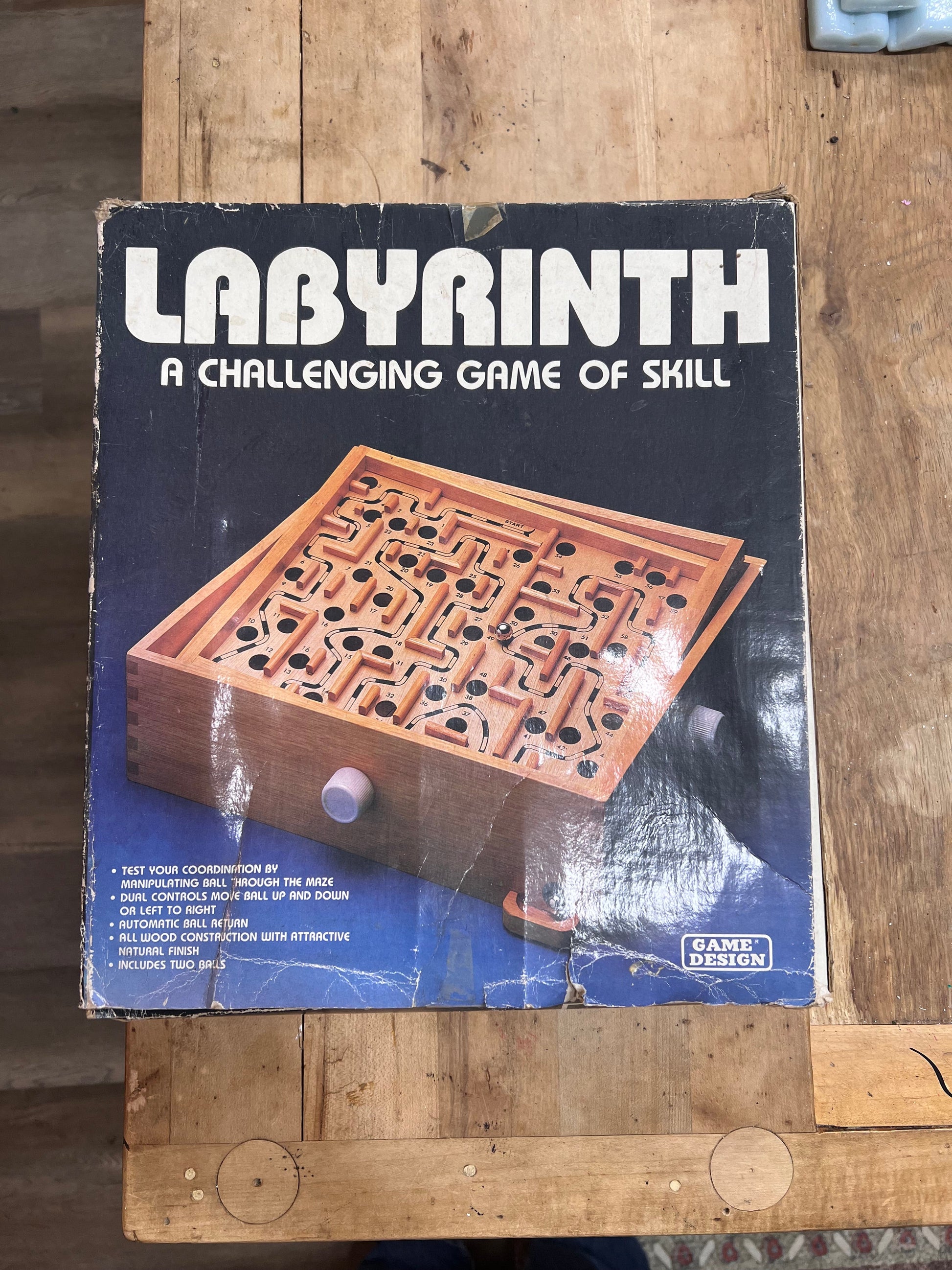 Vintage 1986 Labyrinth Wooden Maze Game by Daybranch Inc.