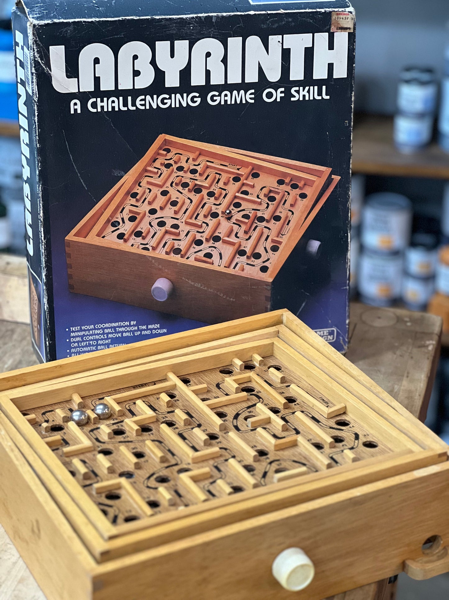 Vintage 1986 Labyrinth Wooden Maze Game by Daybranch Inc.