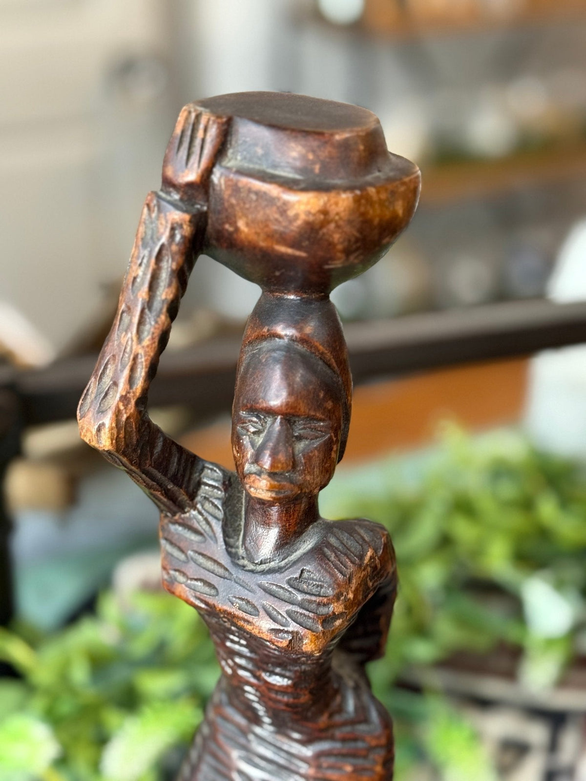 Vintage African Wooden Carved Woman - The Mustard Seed Collection, The Seed