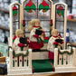 Vintage Animated Moving Holiday Trio Choir of Carolers Display