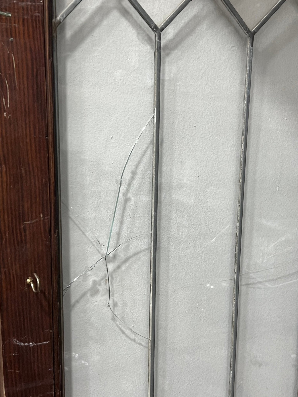 Vintage Architectural Leaded Glass Window Sidelight (44.5" x 16") - The Mustard Seed Collection, The Seed