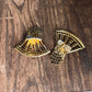Vintage Art Deco Rhinestone Fan Shoe Clips (Pair)