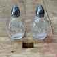 Vintage Avon Etched Glass Hummingbird & Floral Salt & Pepper Shakers Set – Oval Flattened Flask Silhouette