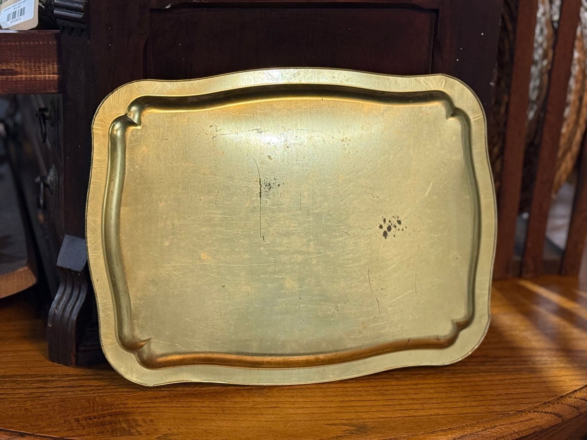 Vintage Barringer & Brown's Mustard Lithograph Metal Tray 