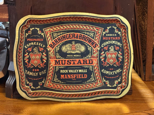 Vintage Barringer & Brown's Mustard Lithograph Metal Tray - The Mustard Seed Collection, The Seed