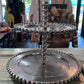 Vintage Beaded Pewter 2 Tier Display/Cake/Cookie/Decor Standhome decor