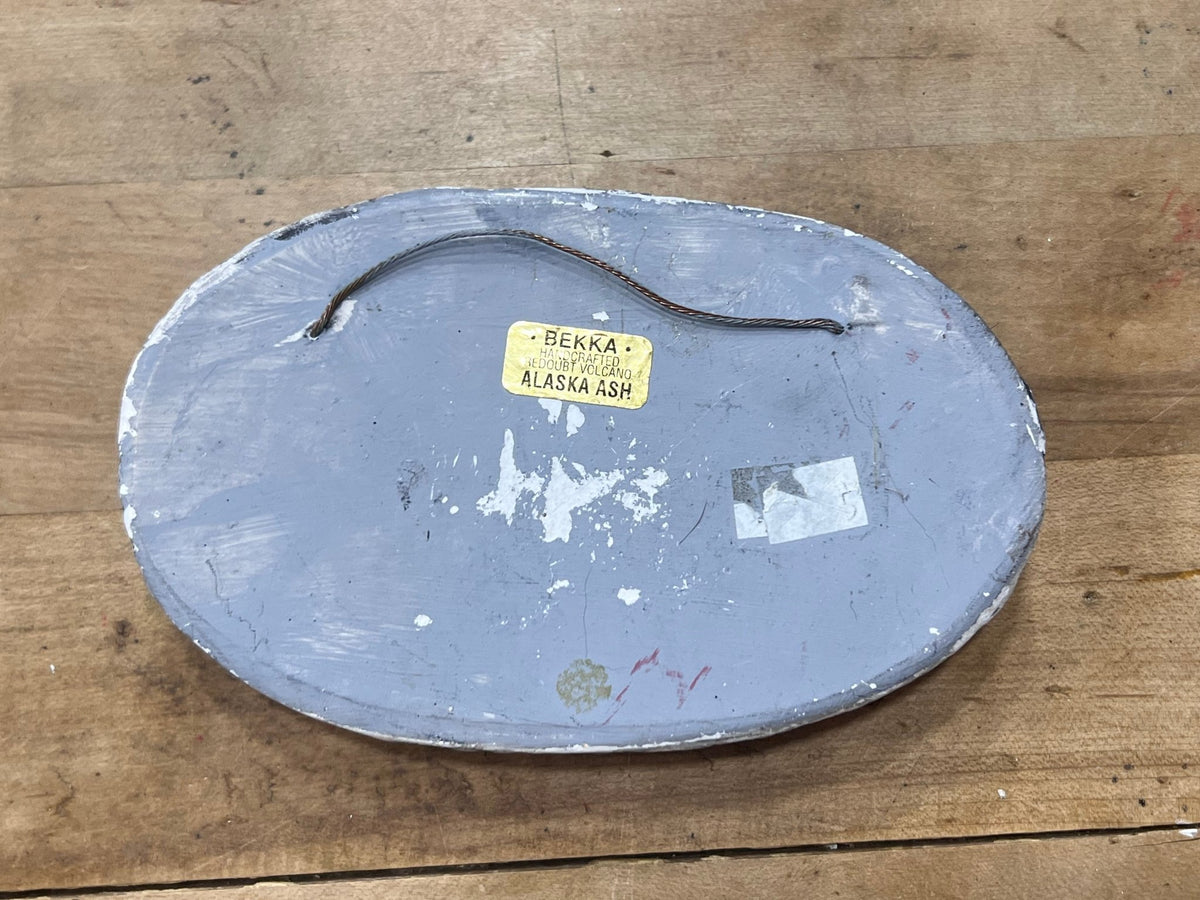 Vintage Bekka Handcrafted Mt. Redoubt Volcanic Ash Dolphin Plaque 