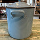 Vintage Blue Enamel Flour Bin with Lid