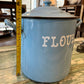 Vintage Blue Enamel Flour Bin with Lid