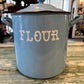 Vintage Blue Enamel Flour Bin with Lid