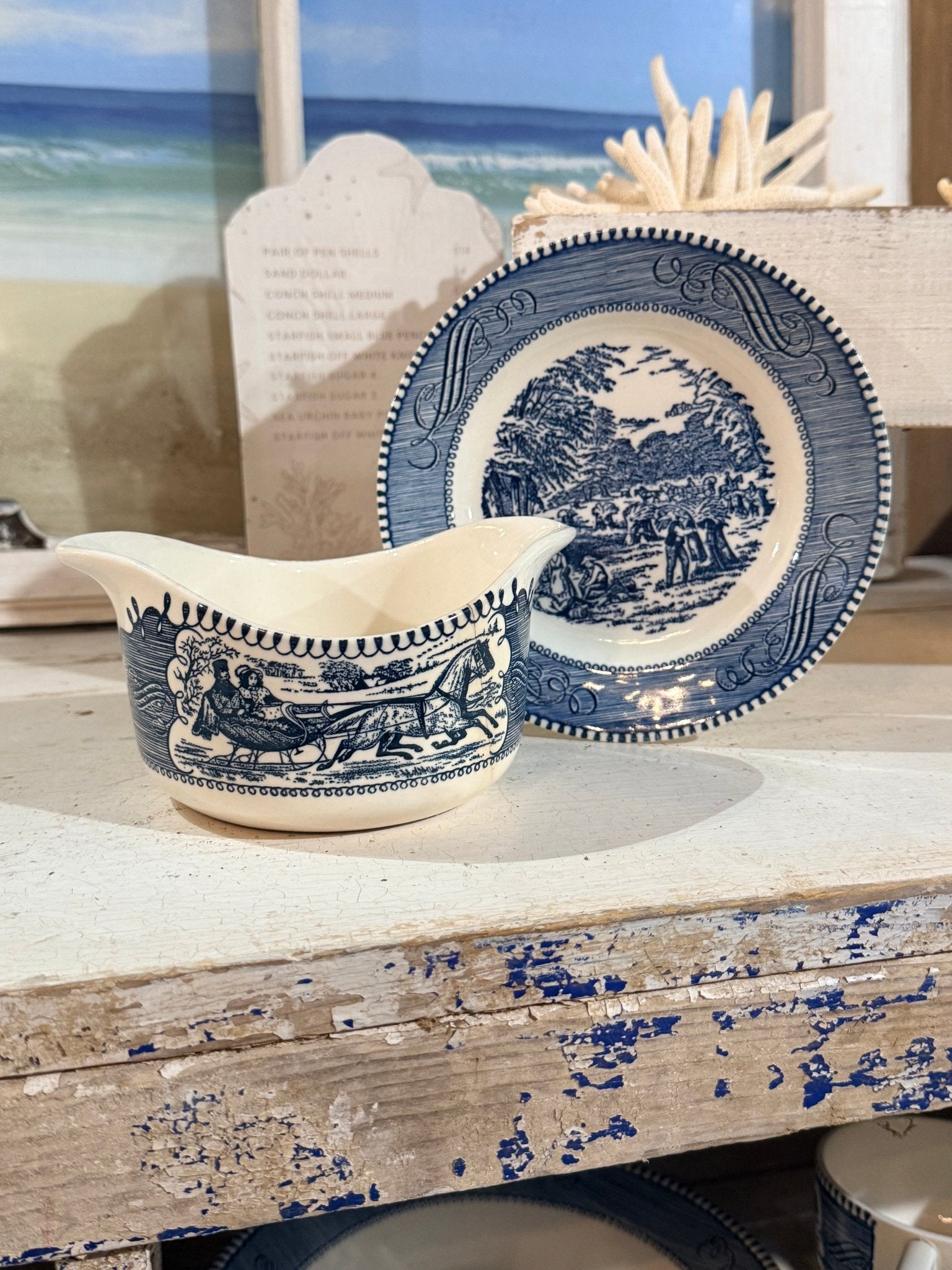 Vintage Blue Transfer ware Americana Collection 