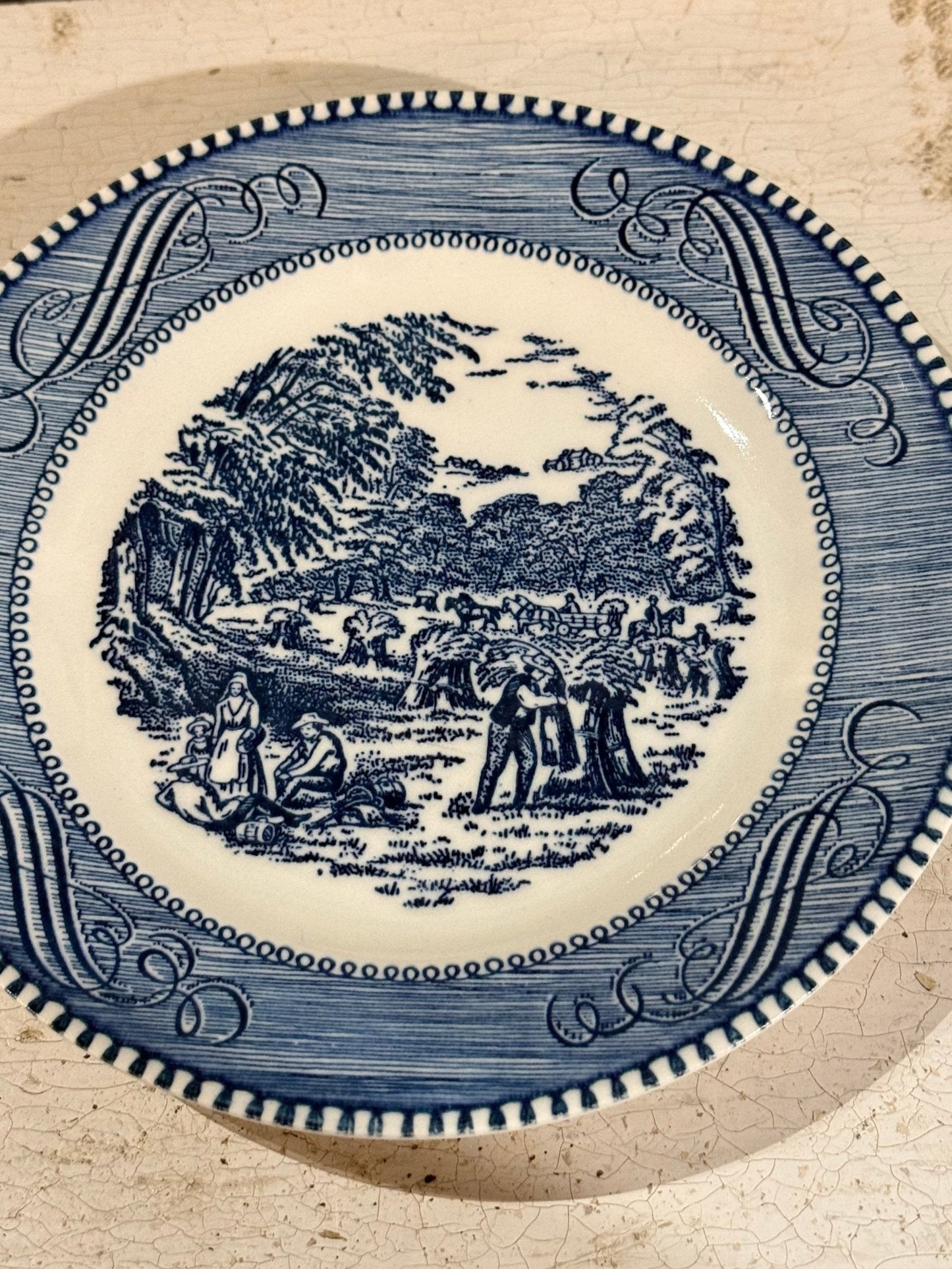 Vintage Blue Transfer ware Americana Collection 