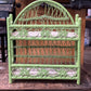 Vintage Boho Wicker & Rattan 2-Tier Tabletop Shelf - Lime Green - The Mustard Seed Collection, The Seed