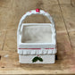 Vintage Ceramic Holly & Berry Ruffled Christmas Basket Planterbasket
