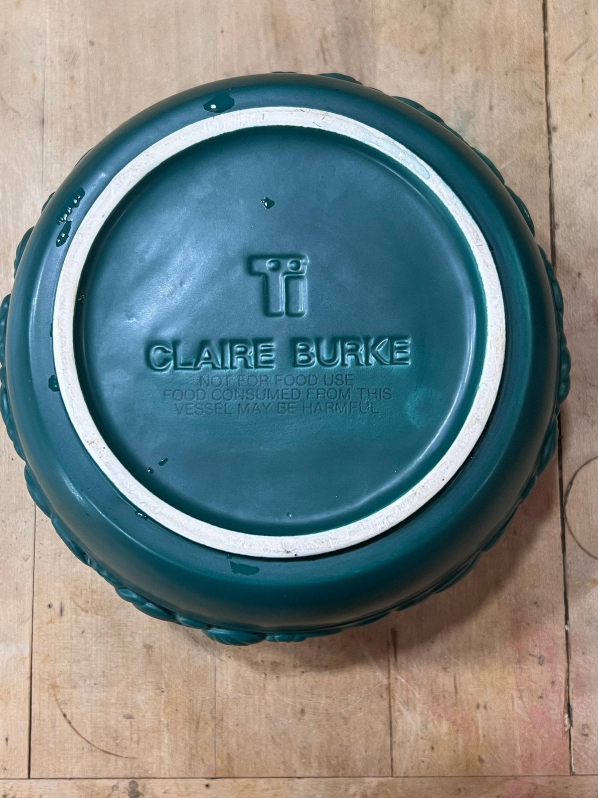 Vintage Claire Burke Ceramic Planter Bowl – Hunter Green 