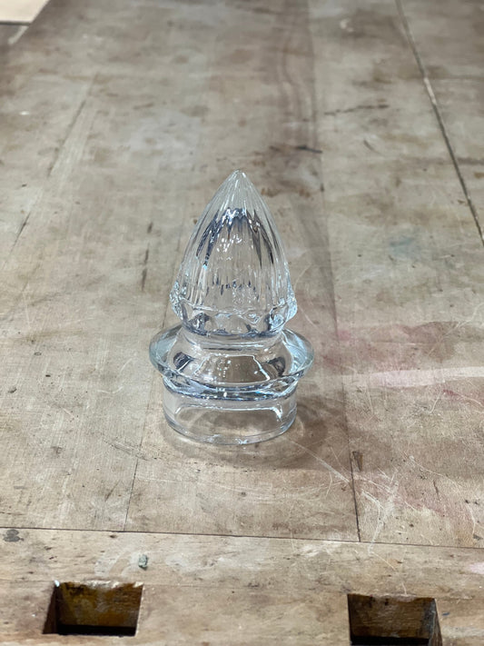 Vintage Clear Glass Decanter Stopper Replacement – 3.25" Pineapple Acorn Pressed Glass Bottle Topper - The Mustard Seed Collection, The Seed