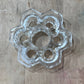 Vintage Clear Glass Flower Frog with big opening in the middle 1.25" x 4" x 4"