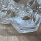 Vintage Clear Glass Flower Frog with big opening in the middle 1.25" x 4" x 4"
