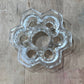 Vintage Clear Glass Flower Frog with big opening in the middle 1.25" x 4" x 4" 