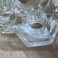Vintage Clear Glass Flower Frog with big opening in the middle 1.25" x 4" x 4" 
