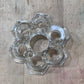 Vintage Clear Glass Flower Frog with big opening in the middle 1.25" x 4" x 4" 