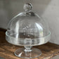 Vintage Clear Glass Pedestal Cake Stand with Dome Cover – Made in Poland, 10"cake stand