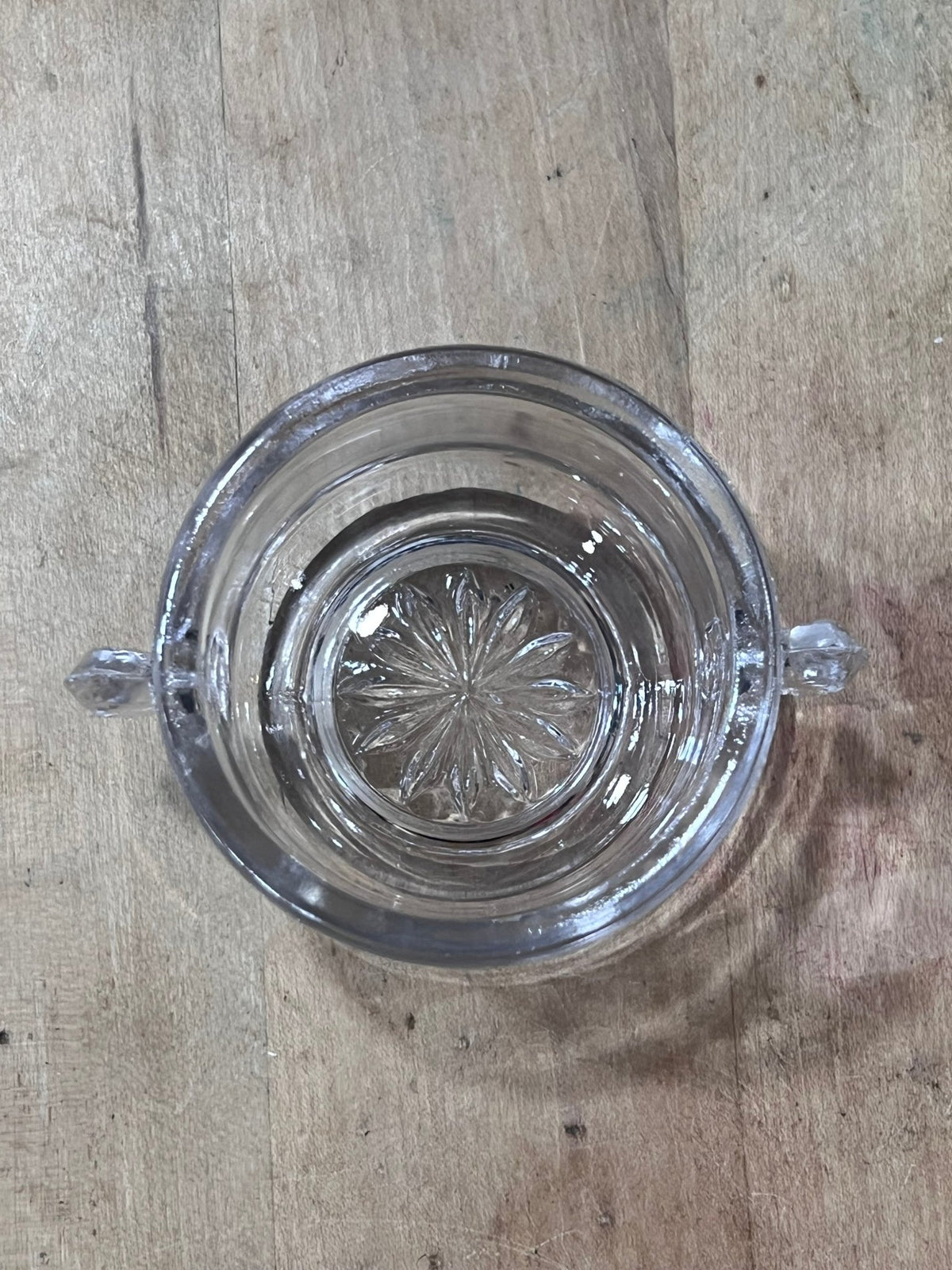 Vintage Clear Pressed Glass Open Salt Cellar / Mini Sugar Tub - The Mustard Seed Collection, The Seed