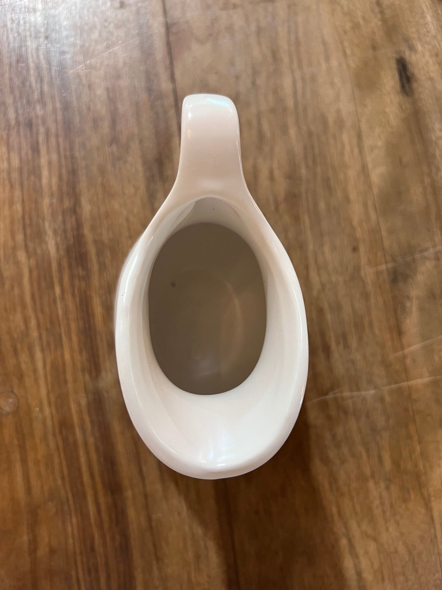 Vintage Creamware Ceramic Pitcher – Mid-Century Minimalist White Ironstone Creamer, Made in USA (5.5" x 5.5") - The Mustard Seed Collection, The Seed
