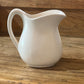 Vintage Creamware Ceramic Pitcher – Mid-Century Minimalist White Ironstone Creamer, Made in USA (5.5" x 5.5") - The Mustard Seed Collection, The Seed