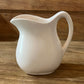 Vintage Creamware Ceramic Pitcher – Mid-Century Minimalist White Ironstone Creamer, Made in USA (5.5" x 5.5") - The Mustard Seed Collection, The Seed
