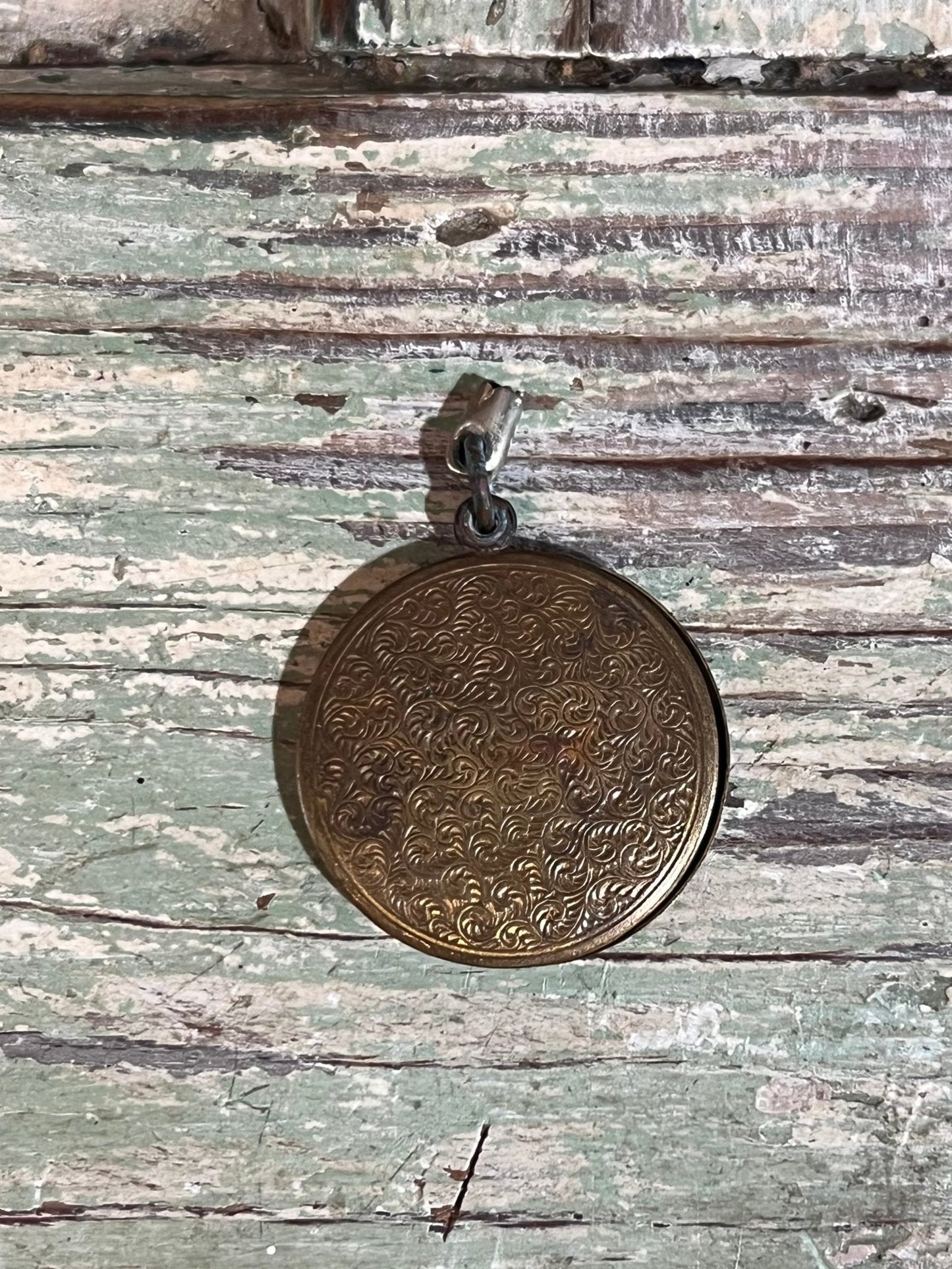 Vintage Cross & Lily Locket with Lord's Prayer