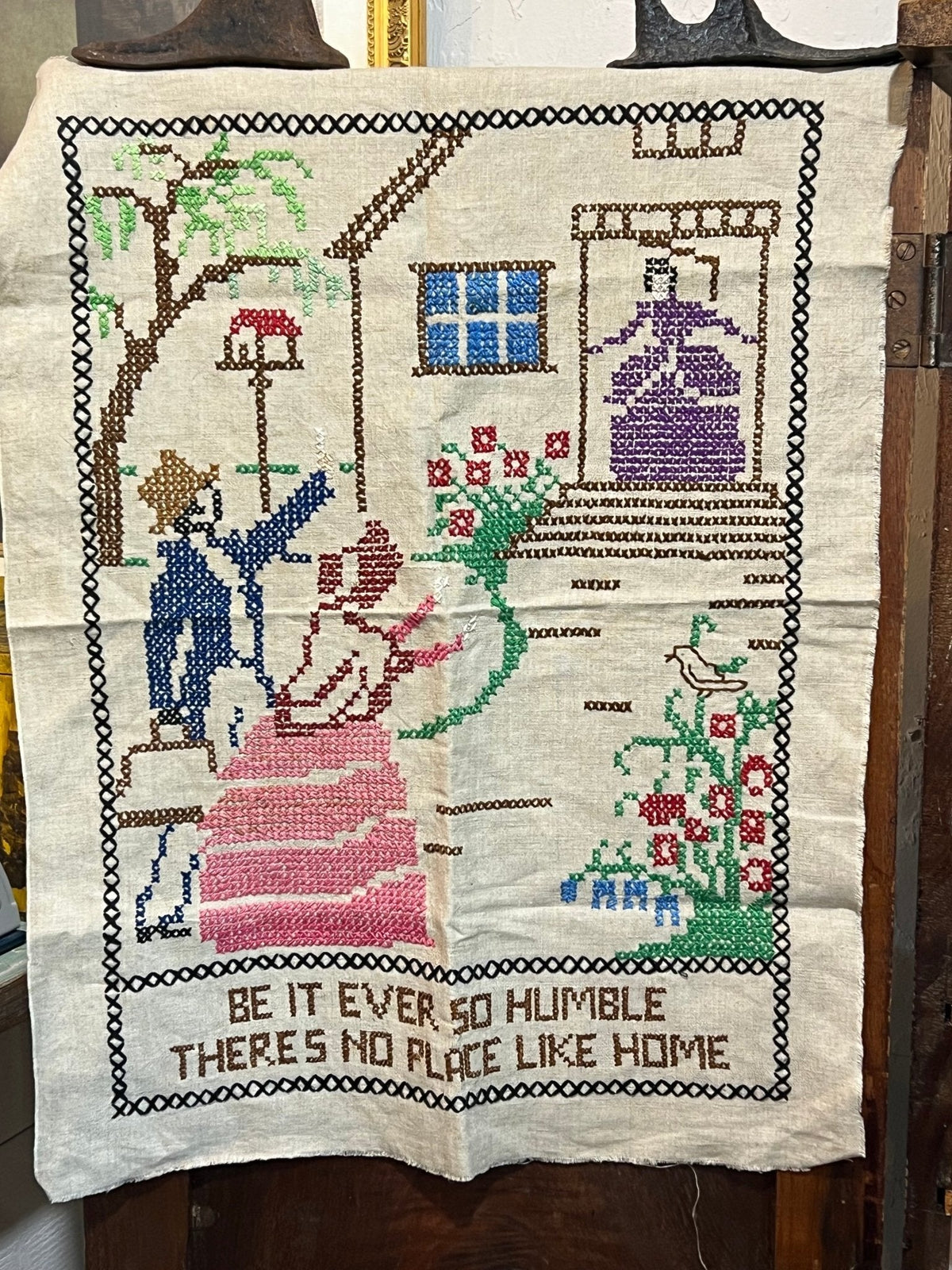 Vintage Cross-Stitch "Be it ever so humble..." - The Mustard Seed Collection, The Seed