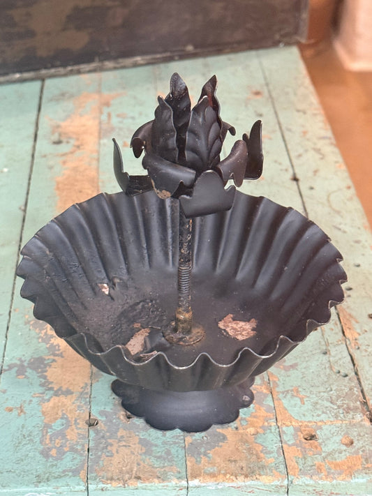 Vintage Dark Metal Candle Holder - The Mustard Seed Collection, The Seed