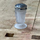 Vintage EAPG Style Frosted "Three Faces" Glass Salt Shaker 3" x 1.5" x 1.5"