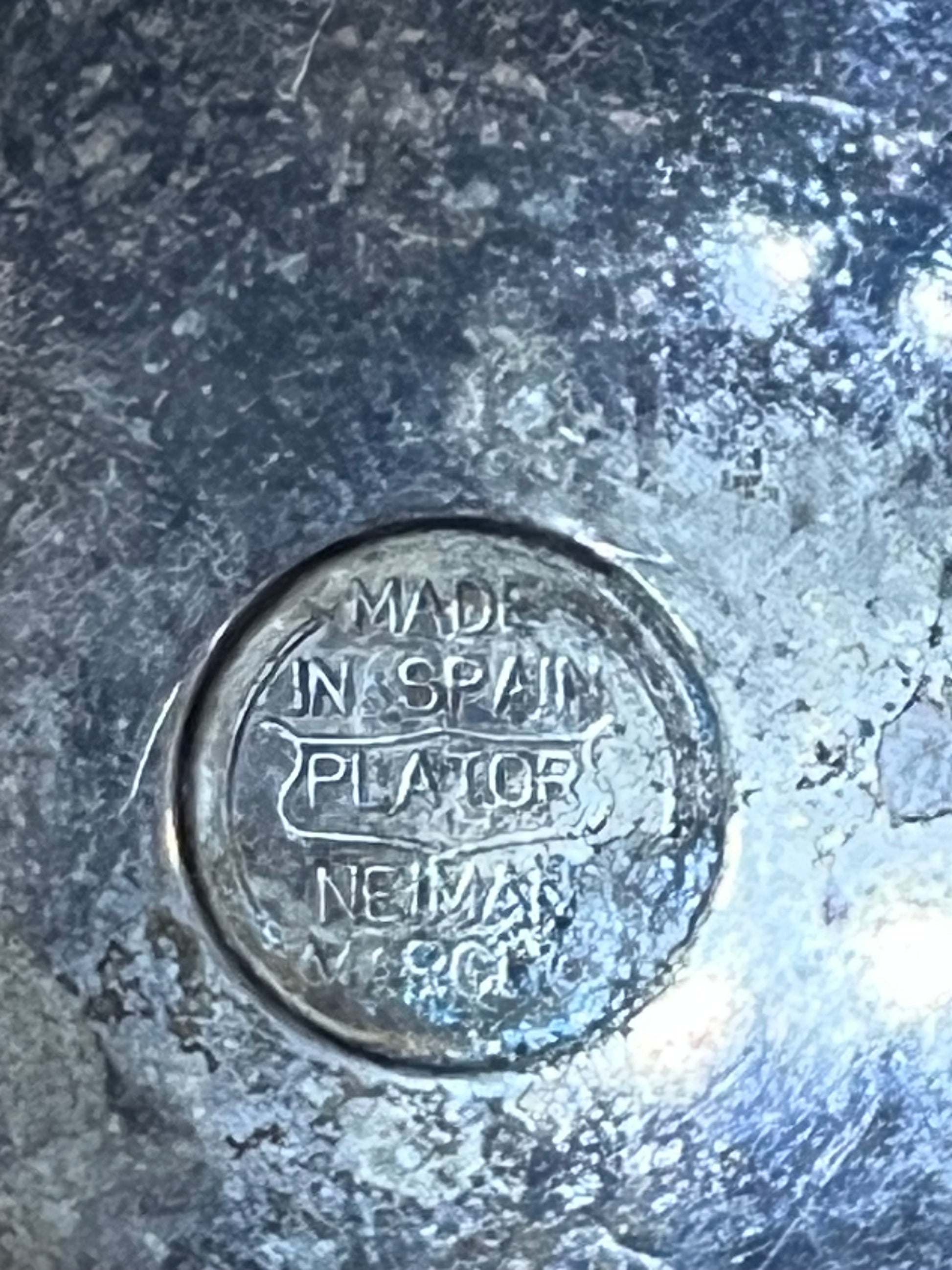 Vintage Engraved Neiman Marcus Silver-Plated Replacement Lid (Plator Spain) 1" x 3.25" x 3.25"