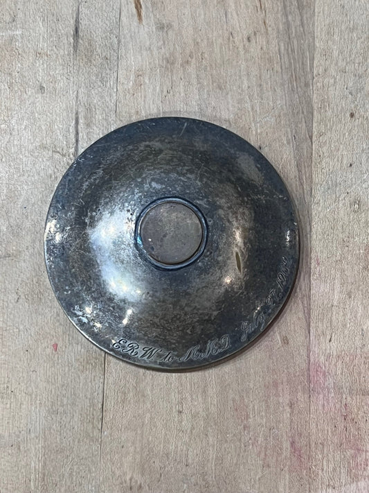 Vintage Engraved Neiman Marcus Silver-Plated Replacement Lid (Plator Spain) 1" x 3.25" x 3.25" - The Mustard Seed Collection, The Seed