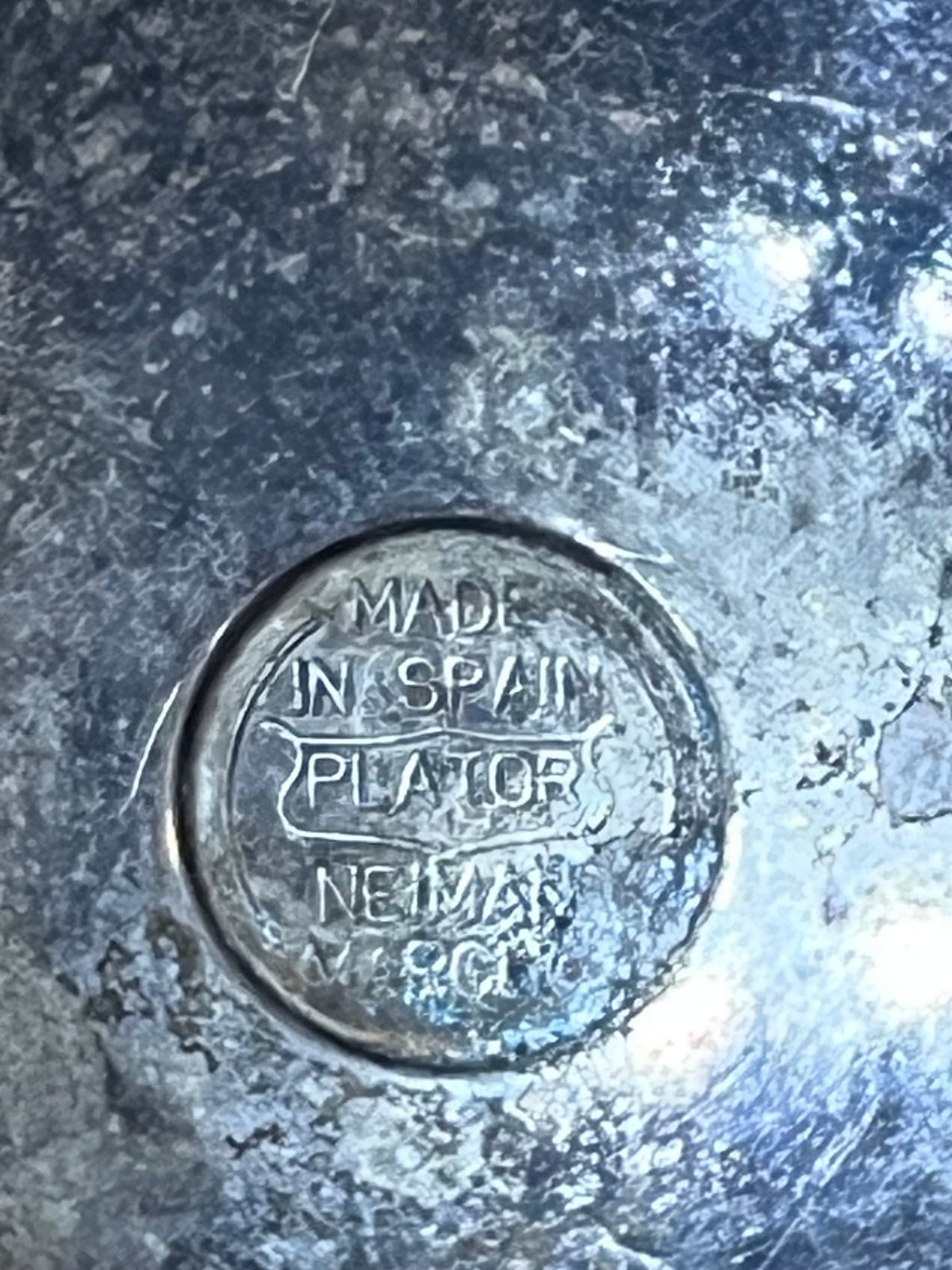 Vintage Engraved Neiman Marcus Silver-Plated Replacement Lid (Plator Spain) 1" x 3.25" x 3.25" 