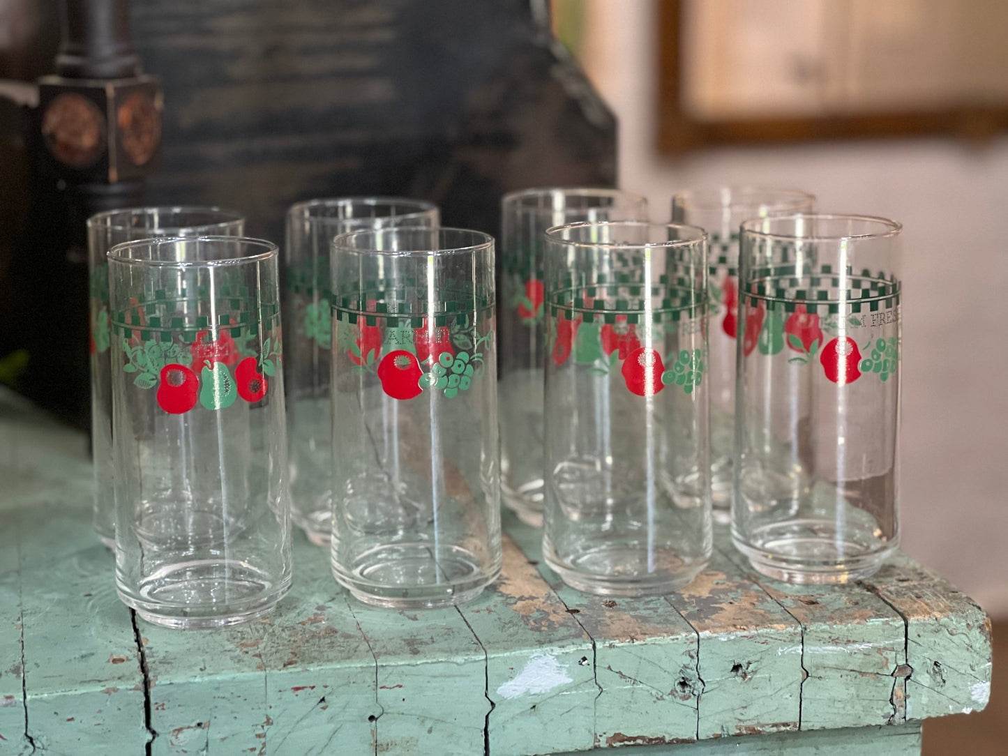 Vintage "Farm Fresh & Homemade" Tumbler Glasses – Set of 8 - The Mustard Seed Collection, The Seed