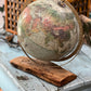Vintage Globe Mounted on Board 