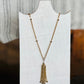 Vintage Gold-Tone Tassel Station Chain Necklace - 28"Necklaces