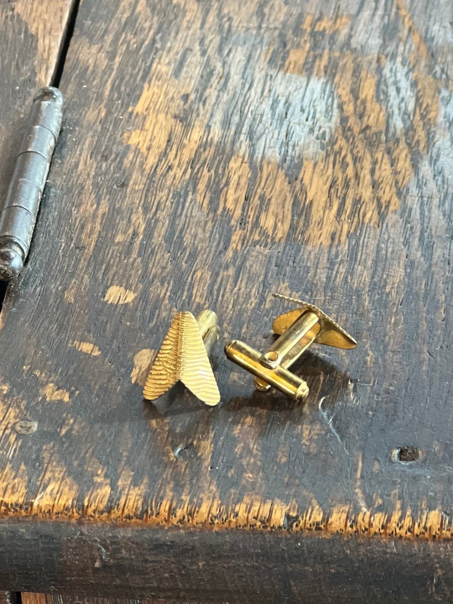 Vintage Gold-Tone Triangular Cufflinks