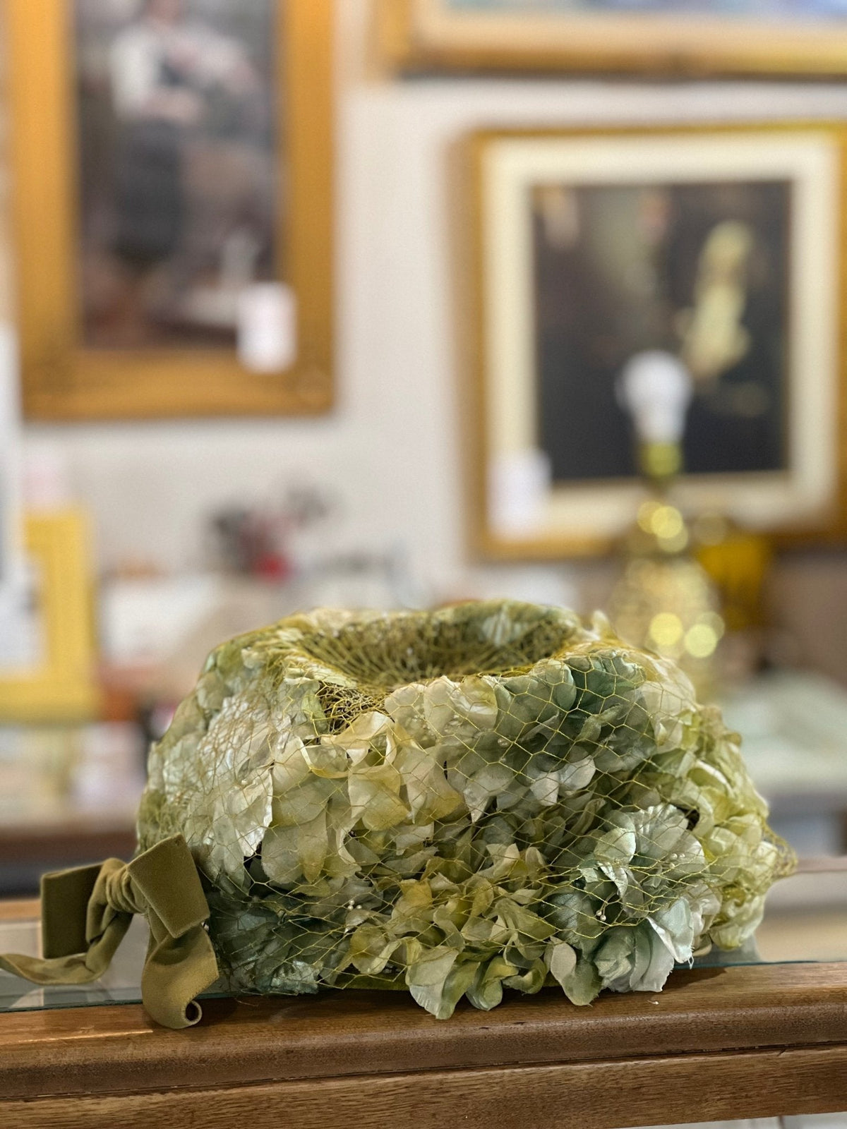 Vintage Green Floral Hat - The Mustard Seed Collection, The Seed