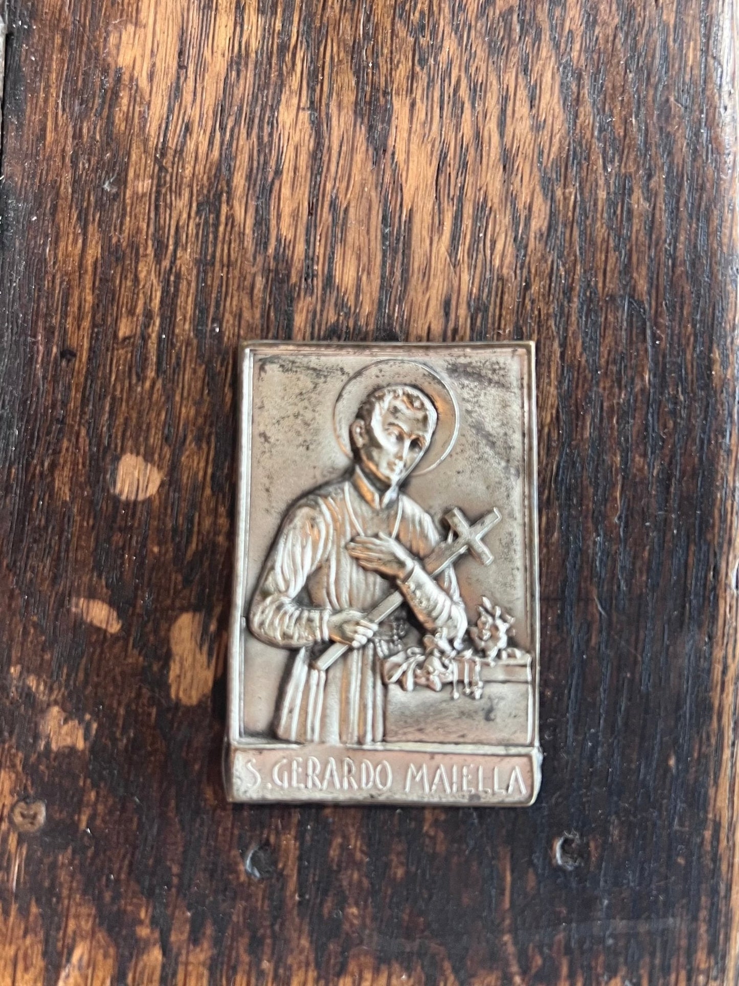 Vintage Hammered Metal of St. Gerard Majella