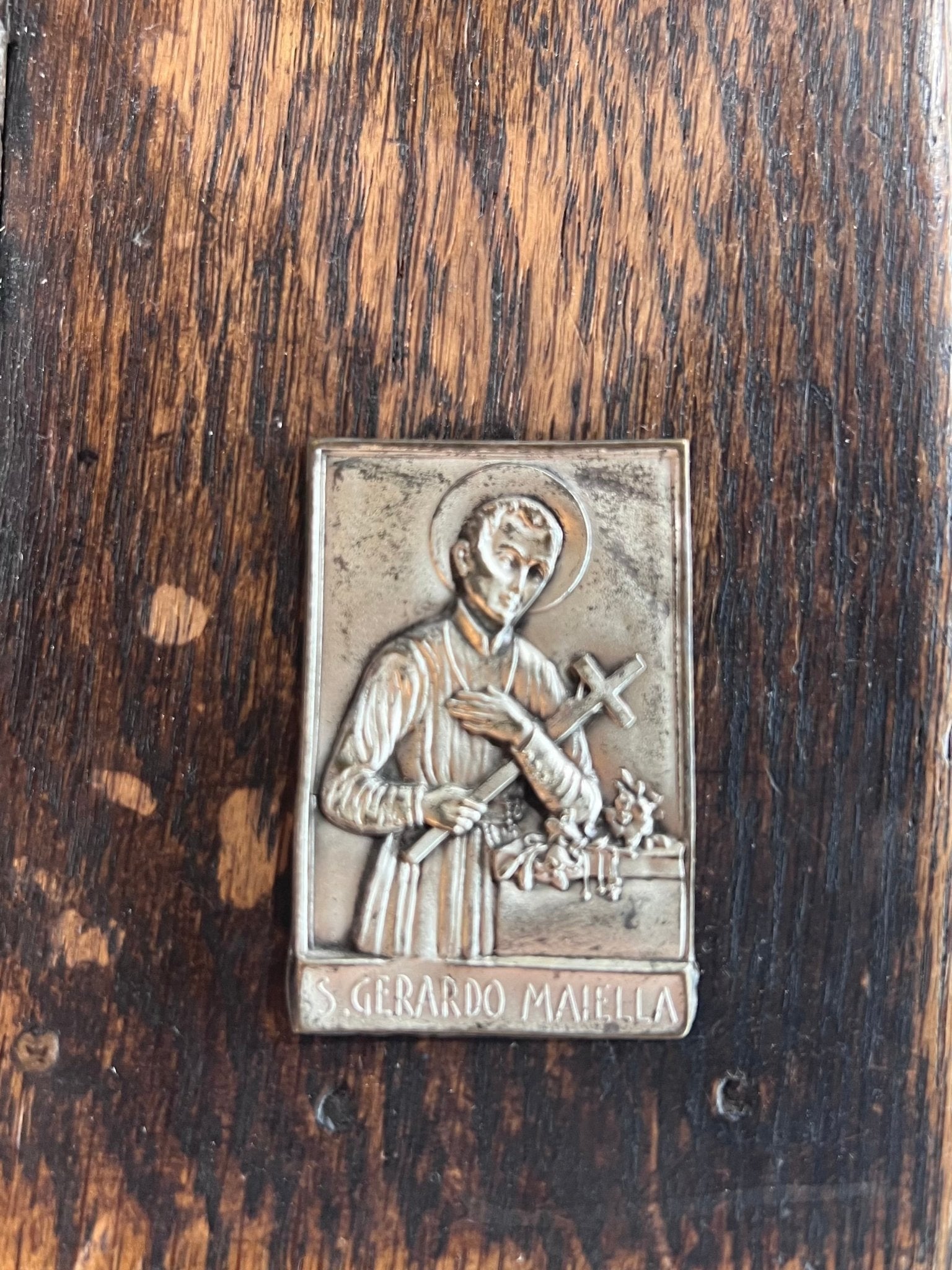 Vintage Hammered Metal of St. Gerard Majella
