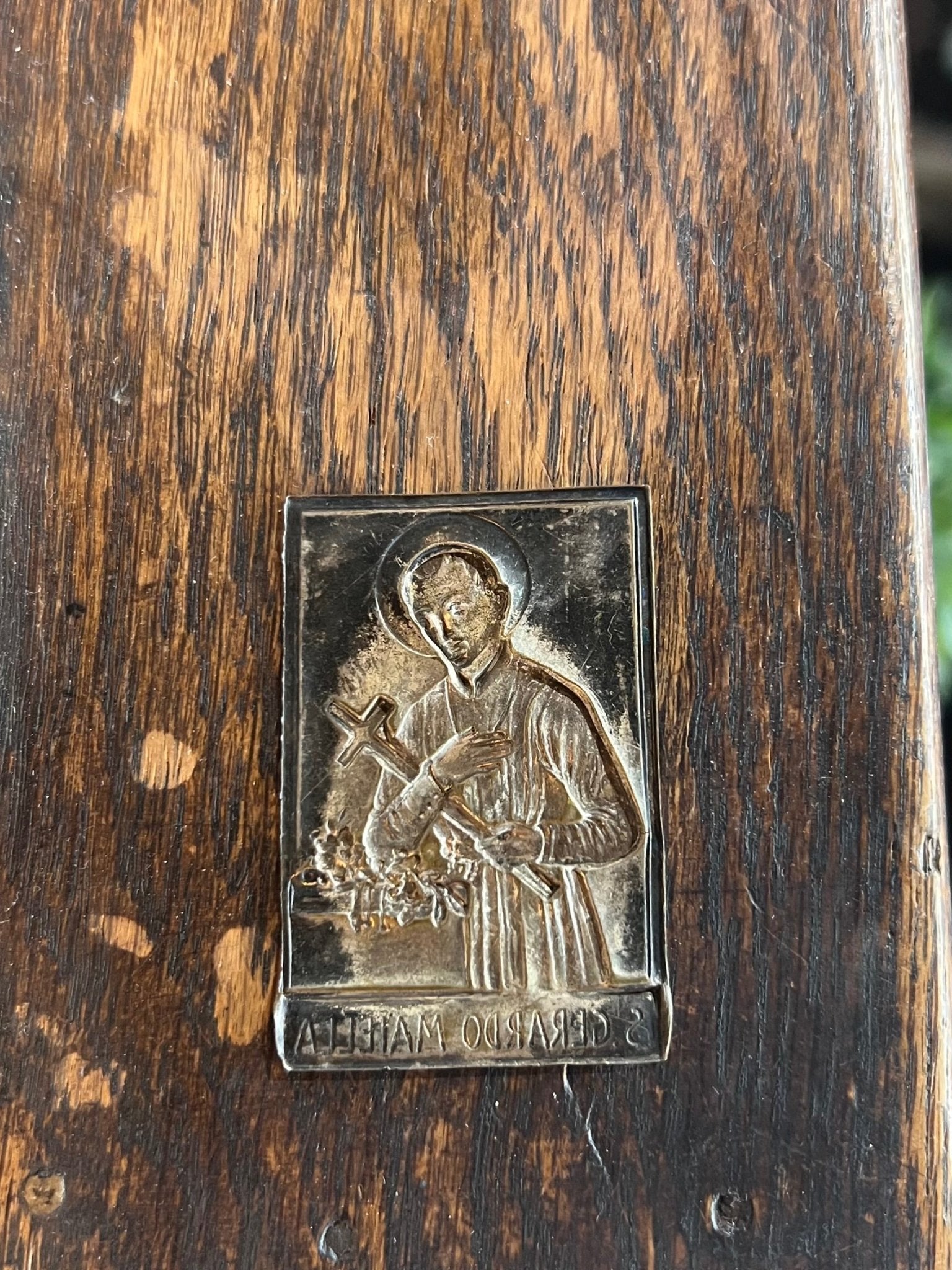 Vintage Hammered Metal of St. Gerard Majella