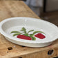Vintage Hand-Painted Apple Ceramic Oval Casserole & Baking Dish - The Mustard Seed Collection, The Seed