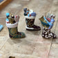 Vintage Hand-Painted Ceramic Christmas Boot Ornaments - Filled with Nostalgic Toys (Sold Separately) - The Mustard Seed Collection, The Seed