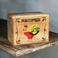 Painted Rooster Wooden Recipe Box with A–Z Dividers – Finger-Jointed Farmhouse Kitchen Box
