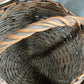 Vintage Handwoven Willow Gathering Basket with Twisted Handle – 15" Farmhouse Basket